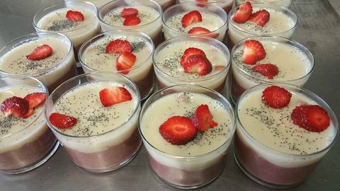 pudding fraise vanille
