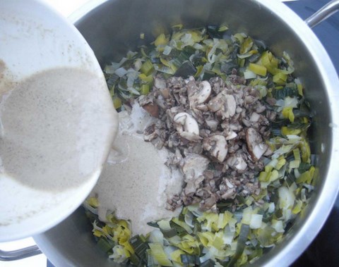 recette poireaux champignons